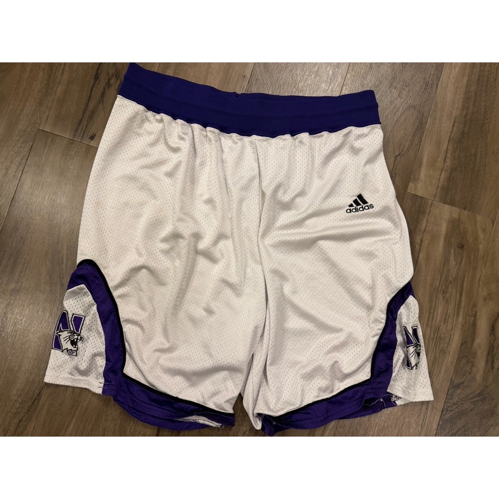 Vintage Adidas Northwestern Wildcats Game Basketball Shorts Men XL Made In USA